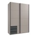 Schwebetürenschrank >BAHAMAS< in GRAFIT + SAHARAGRAU - 135x198x65cm (BxHxT)