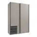 Schwebetürenschrank >BAHAMAS< in GRAFIT + SAHARAGRAU - 135x198x65cm (BxHxT)