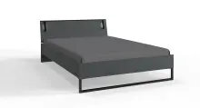 Bett >TILBURG< in GRAPHIT - 148x93x210cm (BxHxT)