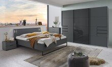 Bett >TILBURG< in GRAPHIT - 148x93x210cm (BxHxT)