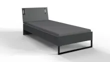 Einzelbett >TILBURG< in GRAPHIT - 98x93x210cm (BxHxT)