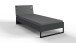 Einzelbett >TILBURG< in GRAPHIT - 98x93x210cm (BxHxT)