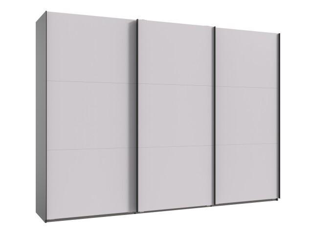 Schwebetürenschrank >palermo< in WEISS + GRAPHIT - 300x216x65 (BxHxT)