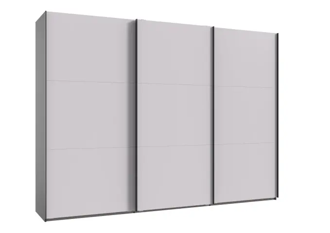 Schwebetürenschrank >palermo< in WEISS + GRAPHIT - 300x216x65 (BxHxT)