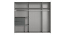 Schwebetürenschrank >palermo< in WEISS + GRAPHIT - 250x216x65 (BxHxT)