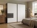 Schwebetürenschrank >palermo< in WEISS + GRAPHIT - 250x216x65 (BxHxT)