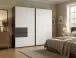 Schwebetürenschrank >palermo< in WEISS + GRAPHIT - 250x216x65 (BxHxT)