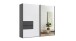 Schwebetürenschrank >palermo< in WEISS / SPIEGEL + GRAPHIT - 250x216x65 (BxHxT)