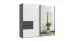 Schwebetürenschrank >palermo< in WEISS / SPIEGEL + GRAPHIT - 250x216x65 (BxHxT)