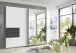 Schwebetürenschrank >palermo< in WEISS / SPIEGEL + GRAPHIT - 250x216x65 (BxHxT)