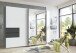 Schwebetürenschrank >palermo< in WEISS / SPIEGEL + GRAPHIT - 250x216x65 (BxHxT)