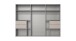Schwebetürenschrank >palermo< in WEISS / SPIEGEL + GRAPHIT - 300x216x65 (BxHxT)