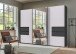 Schwebetürenschrank >palermo< in WEISS / SPIEGEL + GRAPHIT - 300x216x65 (BxHxT)