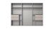 Schwebetürenschrank >palermo< in WEISS / SPIEGEL + GRAPHIT - 300x216x65 (BxHxT)