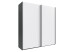 Schwebetürenschrank >palermo< in WEISS + GRAPHIT - 200x216x65 (BxHxT)