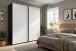 Schwebetürenschrank >palermo< in WEISS + GRAPHIT - 200x216x65 (BxHxT)