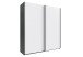 Schwebetürenschrank >palermo< in WEISS + GRAPHIT - 200x216x65 (BxHxT)