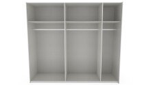 Schwebetürenschrank >palermo< in WEISS + GRAPHIT - 250x216x65 (BxHxT)