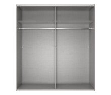 Schwebetürenschrank >palermo< in WEISS / SPIEGEL + GRAPHIT - 200x216x65 (BxHxT)