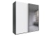 Schwebetürenschrank >palermo< in WEISS / SPIEGEL + GRAPHIT - 200x216x65 (BxHxT)
