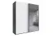 Schwebetürenschrank >palermo< in WEISS / SPIEGEL + GRAPHIT - 200x216x65 (BxHxT)