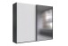 Schwebetürenschrank >palermo< in WEISS / SPIEGEL + GRAPHIT - 250x216x65 (BxHxT)