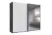 Schwebetürenschrank >palermo< in WEISS / SPIEGEL + GRAPHIT - 250x216x65 (BxHxT)