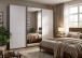 Schwebetürenschrank >palermo< in WEISS / SPIEGEL + GRAPHIT - 300x216x65 (BxHxT)