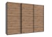 Schwebetürenschrank >palermo< PLANKENEICHE Dekor + GRAPHIT - 300x216x65cm (BxHxT)