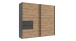 Schwebetürenschrank >palermo< PLANKENEICHE DEKOR + GRAPHIT - 250x216x65cm (BxHxT)