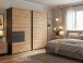 Schwebetürenschrank >palermo< PLANKENEICHE DEKOR + GRAPHIT - 250x216x65cm (BxHxT)