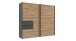 Schwebetürenschrank >palermo< PLANKENEICHE DEKOR + GRAPHIT - 250x216x65cm (BxHxT)