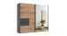 Schwebetürenschrank >palermo< PLANKENEICHE Dekor / SPIEGEL - 250x216x65 (BxHxT)