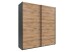 Schwebetürenschrank >palermo< in PLANKENEICHE DEKOR + GRAPHIT - 200x216x65cm (BxHxT)