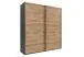 Schwebetürenschrank >palermo< in PLANKENEICHE DEKOR + GRAPHIT - 200x216x65cm (BxHxT)