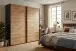 Schwebetürenschrank >palermo< in PLANKENEICHE DEKOR + GRAPHIT - 200x216x65cm (BxHxT)