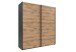 Schwebetürenschrank >palermo< in PLANKENEICHE DEKOR + GRAPHIT - 200x216x65cm (BxHxT)
