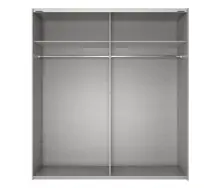 Schwebetürenschrank >palermo< PLANKENEICHE Dekor / Spiegel / Graphit - 200x216x65cm (BxHxT)