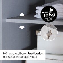 Schwebetürenschrank >palermo< PLANKENEICHE Dekor / Spiegel / Graphit - 200x216x65cm (BxHxT)