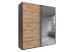 Schwebetürenschrank >palermo< PLANKENEICHE Dekor / Spiegel / Graphit - 200x216x65cm (BxHxT)