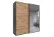 Schwebetürenschrank >palermo< PLANKENEICHE Dekor / Spiegel / Graphit - 200x216x65cm (BxHxT)