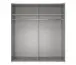 Schwebetürenschrank >palermo< PLANKENEICHE Dekor / Spiegel / Graphit - 200x216x65cm (BxHxT)