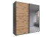 Schwebetürenschrank >palermo< PLANKENEICHE Dekor / Spiegel / Graphit - 200x216x65cm (BxHxT)