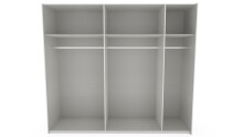 Schwebetürenschrank >palermo< PLANKENEICHE Dekor / Spiegel / GRAPHIT - 250x216x65cm (BxHxT)