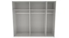 Schwebetürenschrank >palermo< PLANKENEICHE Dekor / Spiegel / GRAPHIT - 250x216x65cm (BxHxT)