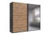 Schwebetürenschrank >palermo< PLANKENEICHE Dekor / Spiegel / GRAPHIT - 250x216x65cm (BxHxT)