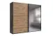 Schwebetürenschrank >palermo< PLANKENEICHE Dekor / Spiegel / GRAPHIT - 250x216x65cm (BxHxT)