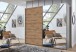 Schwebetürenschrank >palermo< PLANKENEICHE Dekor / Spiegel / GRAPHIT - 250x216x65cm (BxHxT)