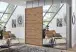 Schwebetürenschrank >palermo< PLANKENEICHE Dekor / Spiegel / GRAPHIT - 250x216x65cm (BxHxT)