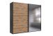 Schwebetürenschrank >palermo< PLANKENEICHE Dekor / Spiegel / GRAPHIT - 250x216x65cm (BxHxT)